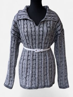 COASTAL PNW Little Mountain Cordova Sweater Dress | Grey Marl | Oversized S